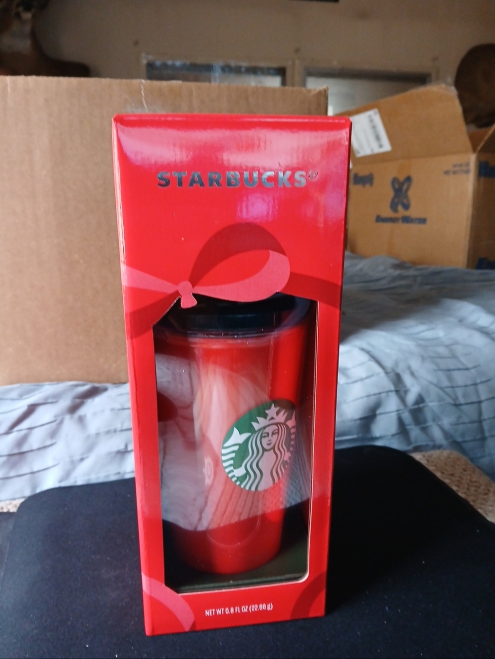 Starbucks Red With Green Top 15 Oz Cold Cup NIB